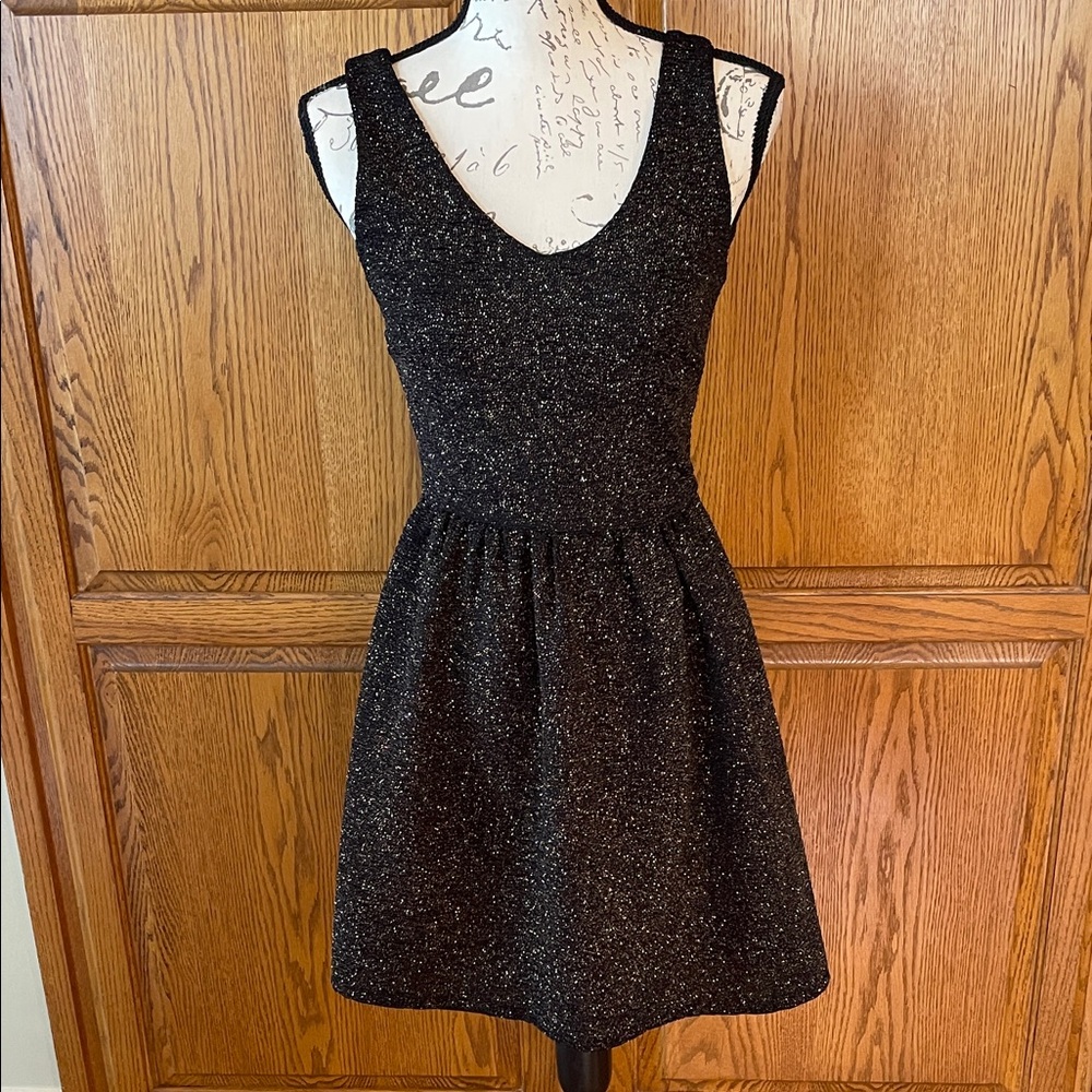 Love…Ady Black Sparkle Fit & Flare Party Dress Small Made in USA - Picture 2 of 8